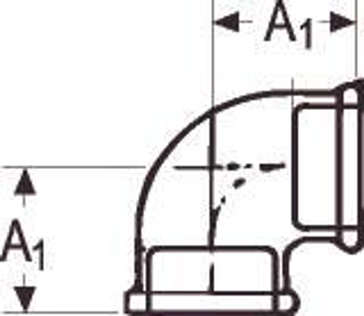 3/4 X 1/2" G. Vinkel 90gr M/m