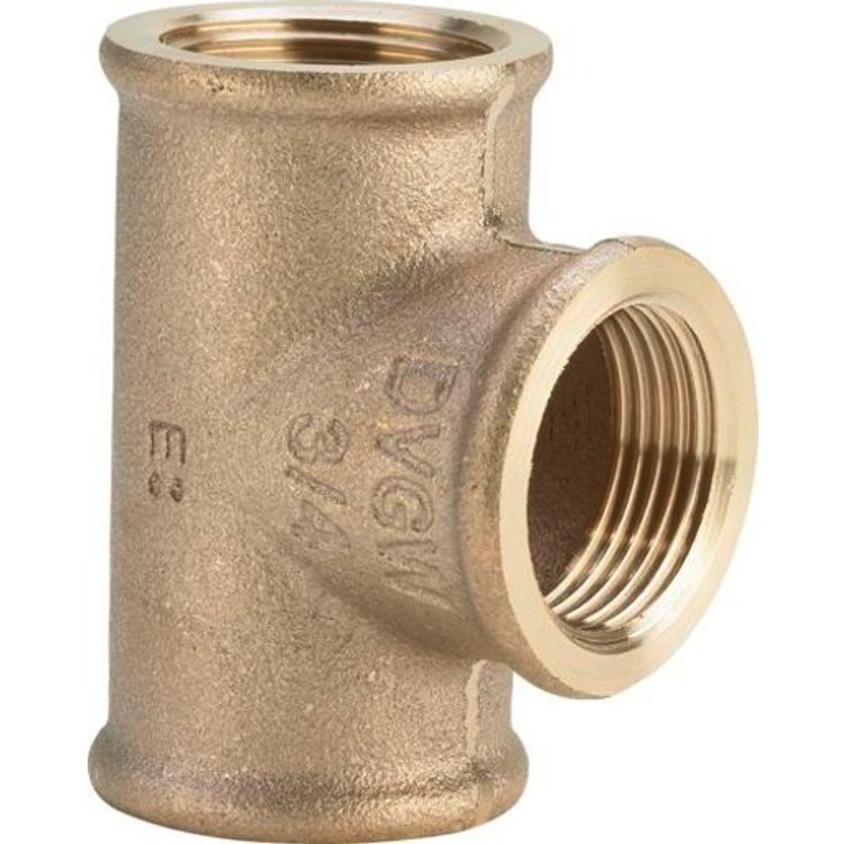 3/4"x 1/2" x 1/2" Rødgods Silicium Bronze gevindfittings T-stykke