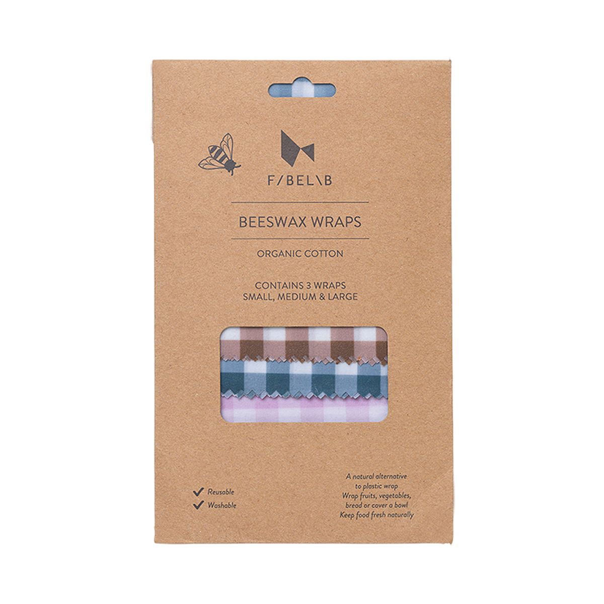 3 pak beeswax wraps (One size)