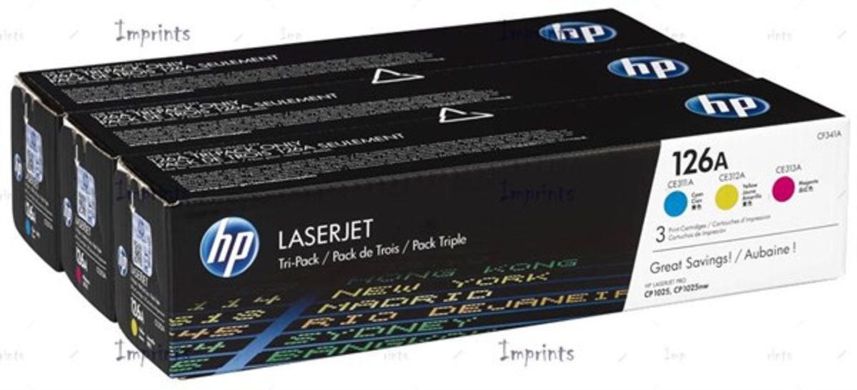 3-Pak C/M/Y toner - HP 126A - 3 x 1.000 sider