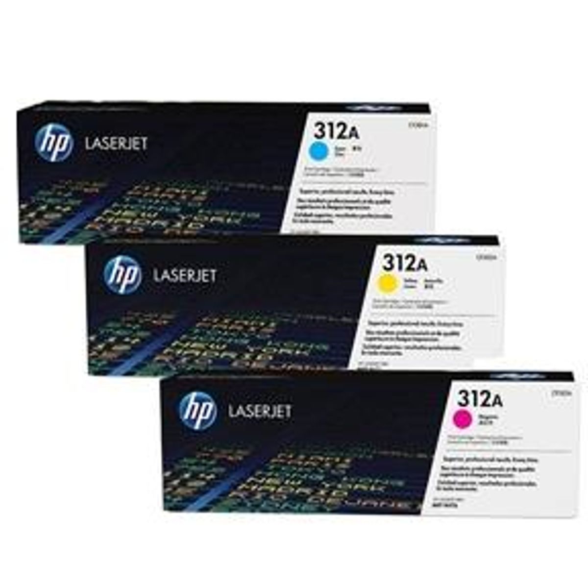 3-Pak C/M/Y toner - HP 312 serien - 3 x 2.700sider