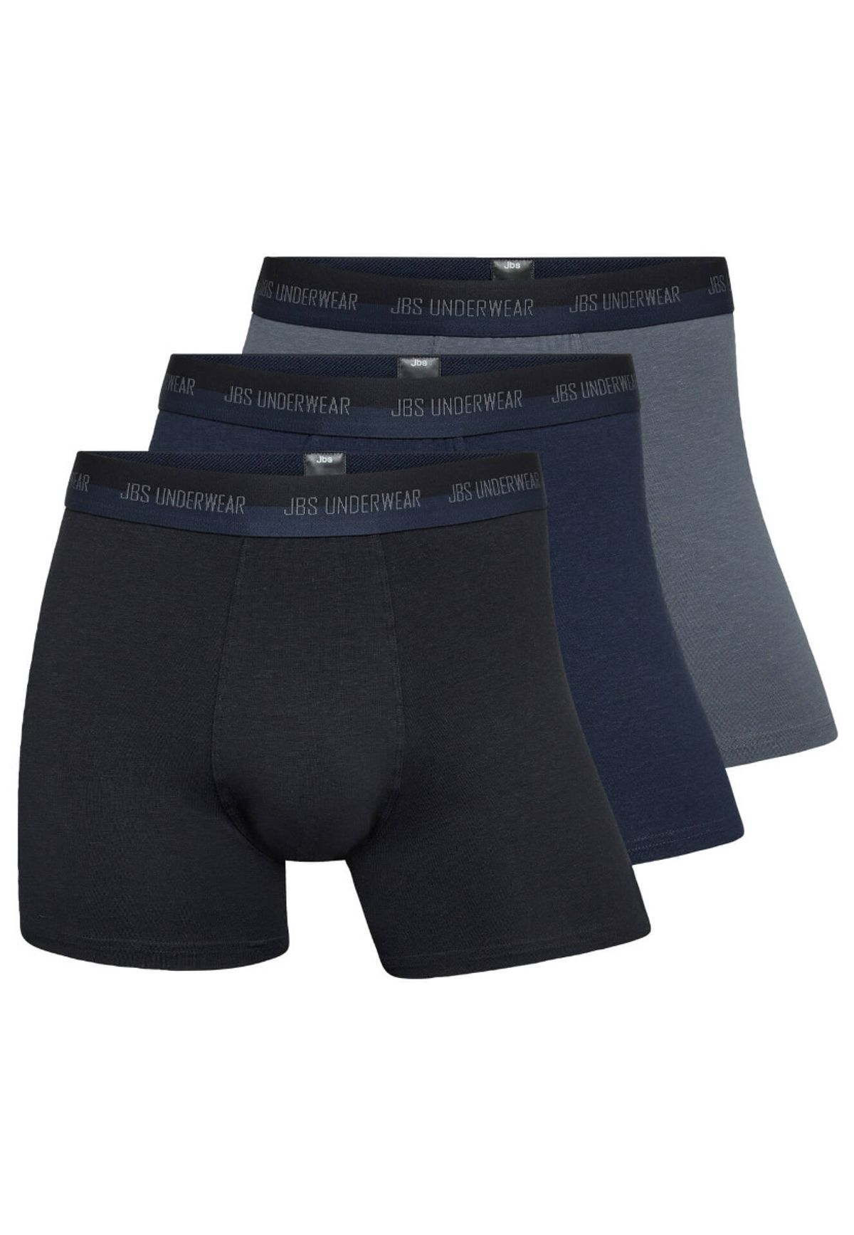 3-pak hamp & bomulds boxershorts fra JBS, Sort, navy, grå str. L