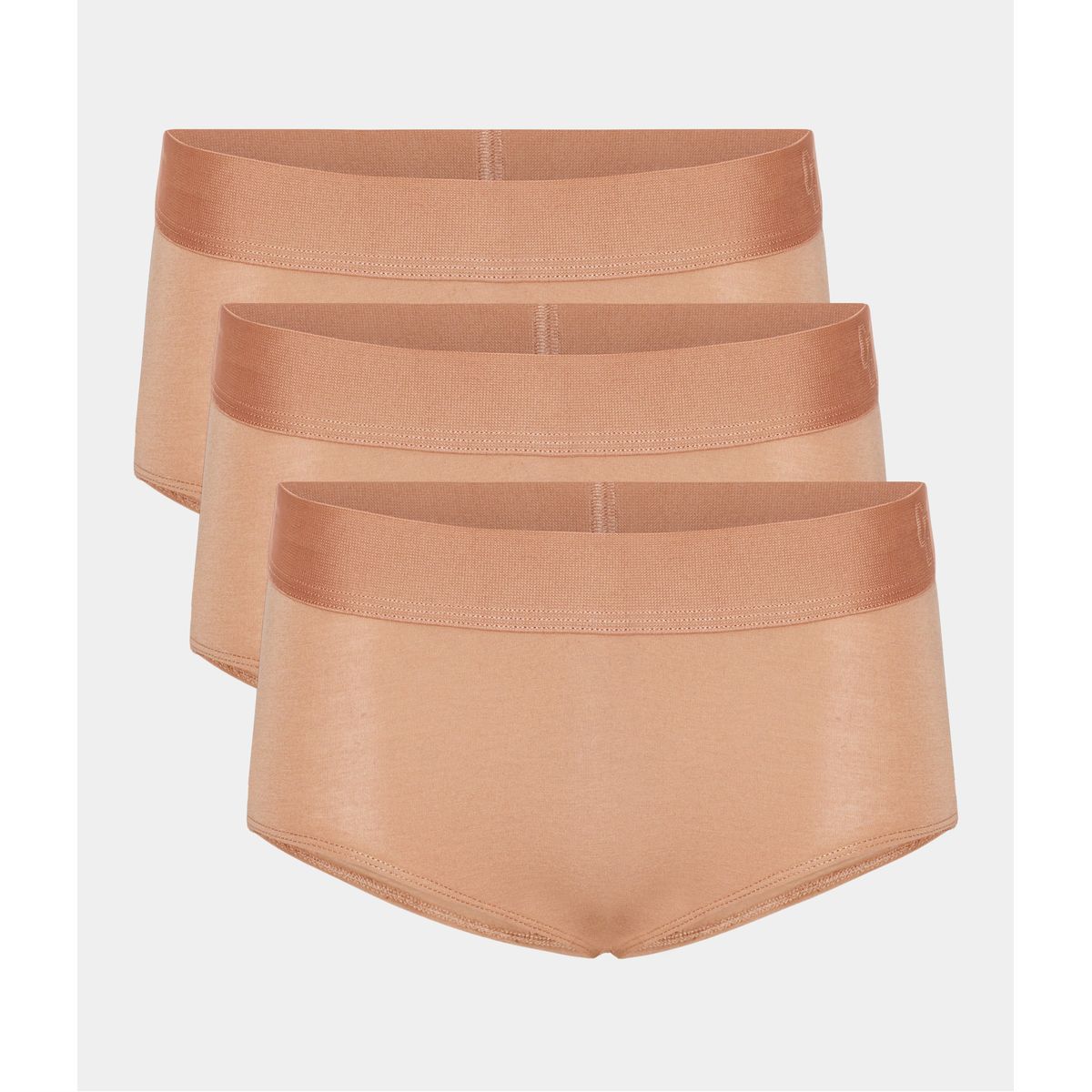 3 par tan nude bambus hipster dametrusser, L