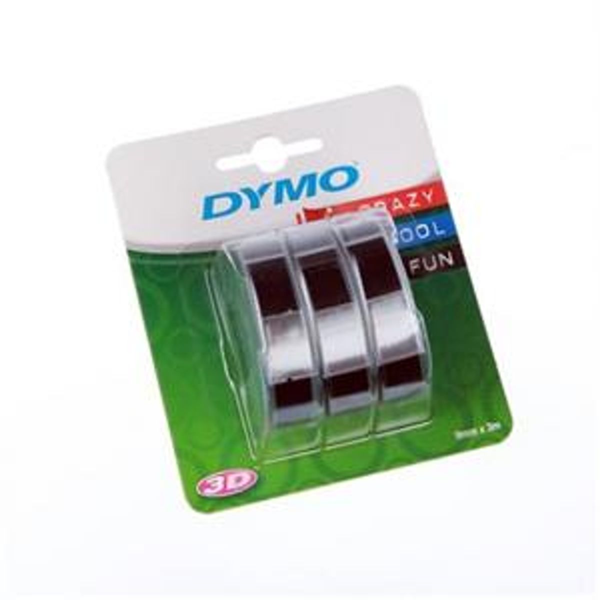 3 x sort 3D tape til Dymo Junior/Omega prægemaskine - DYMO -