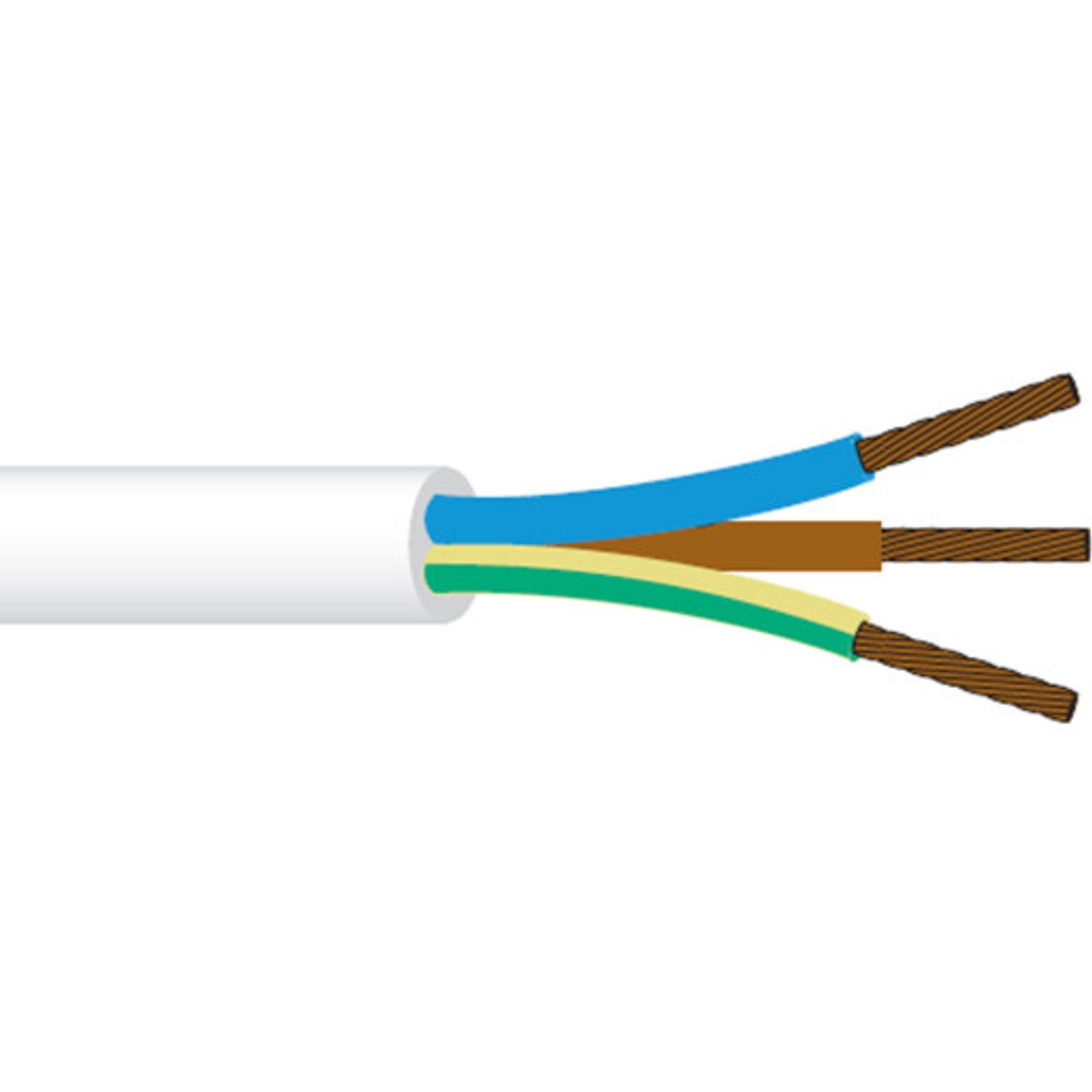 300 meter Ledning PKAJ 5G0,75 hvid til300