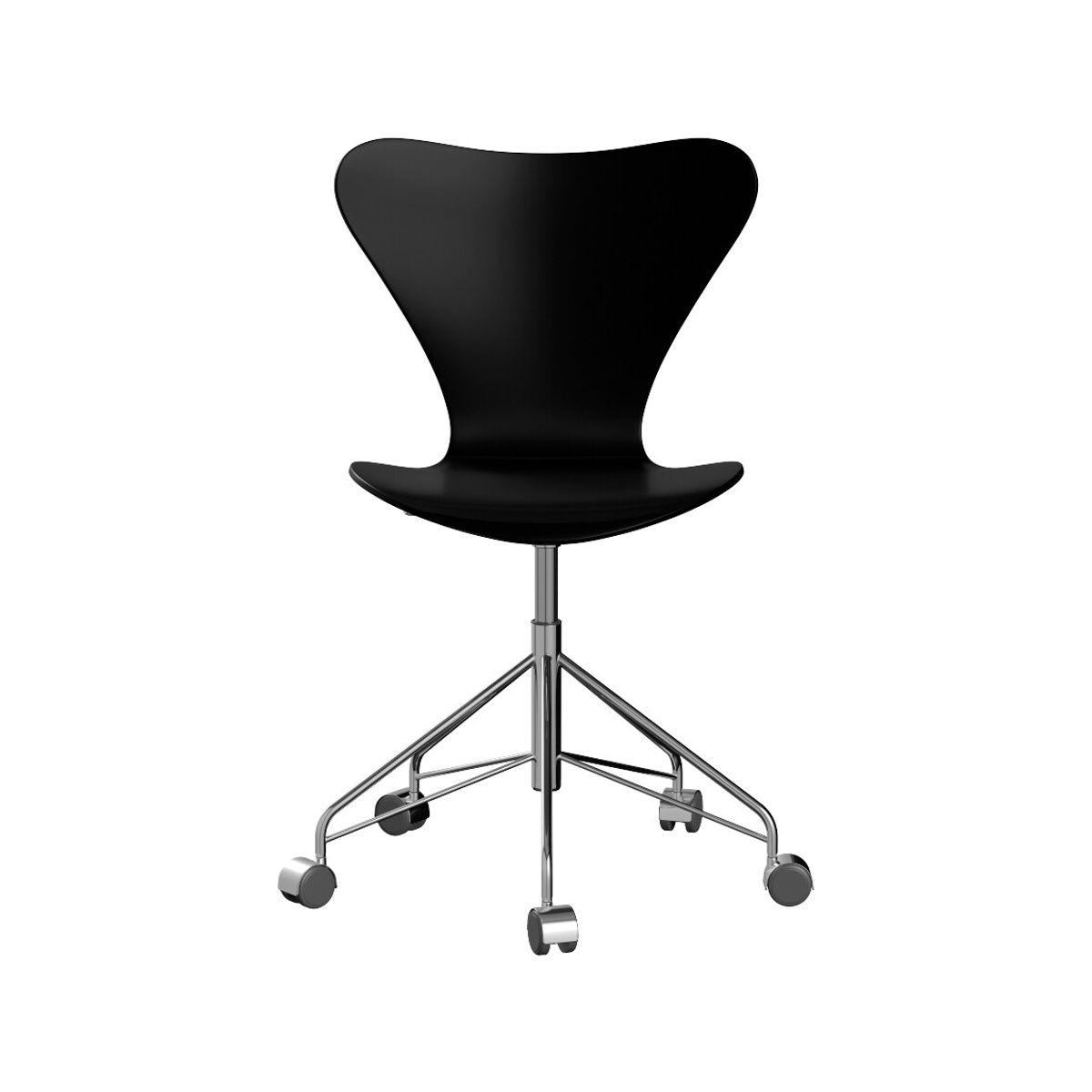 3117 Serie 7 Kontorstol af Arne Jacobsen (Uden polstring, Farvet ask, Sort)