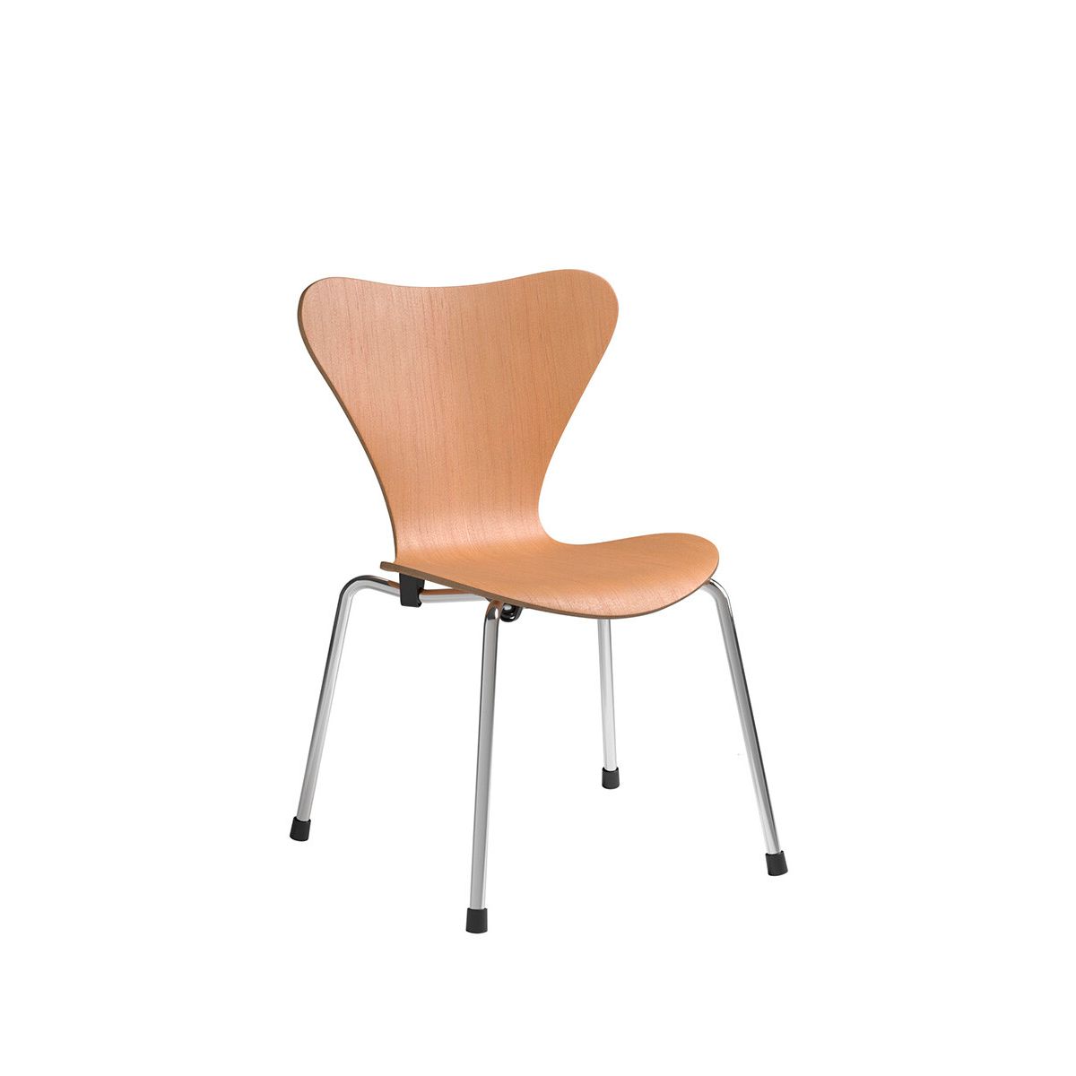 3177 Barnestol, Serie 7 af Arne Jacobsen (Oregon Pine, Krom)