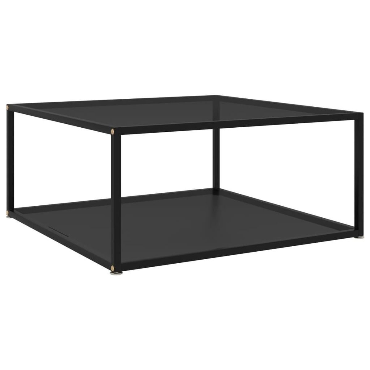 322893 Coffee Table Black 80x80x35 cm Tempered Glass