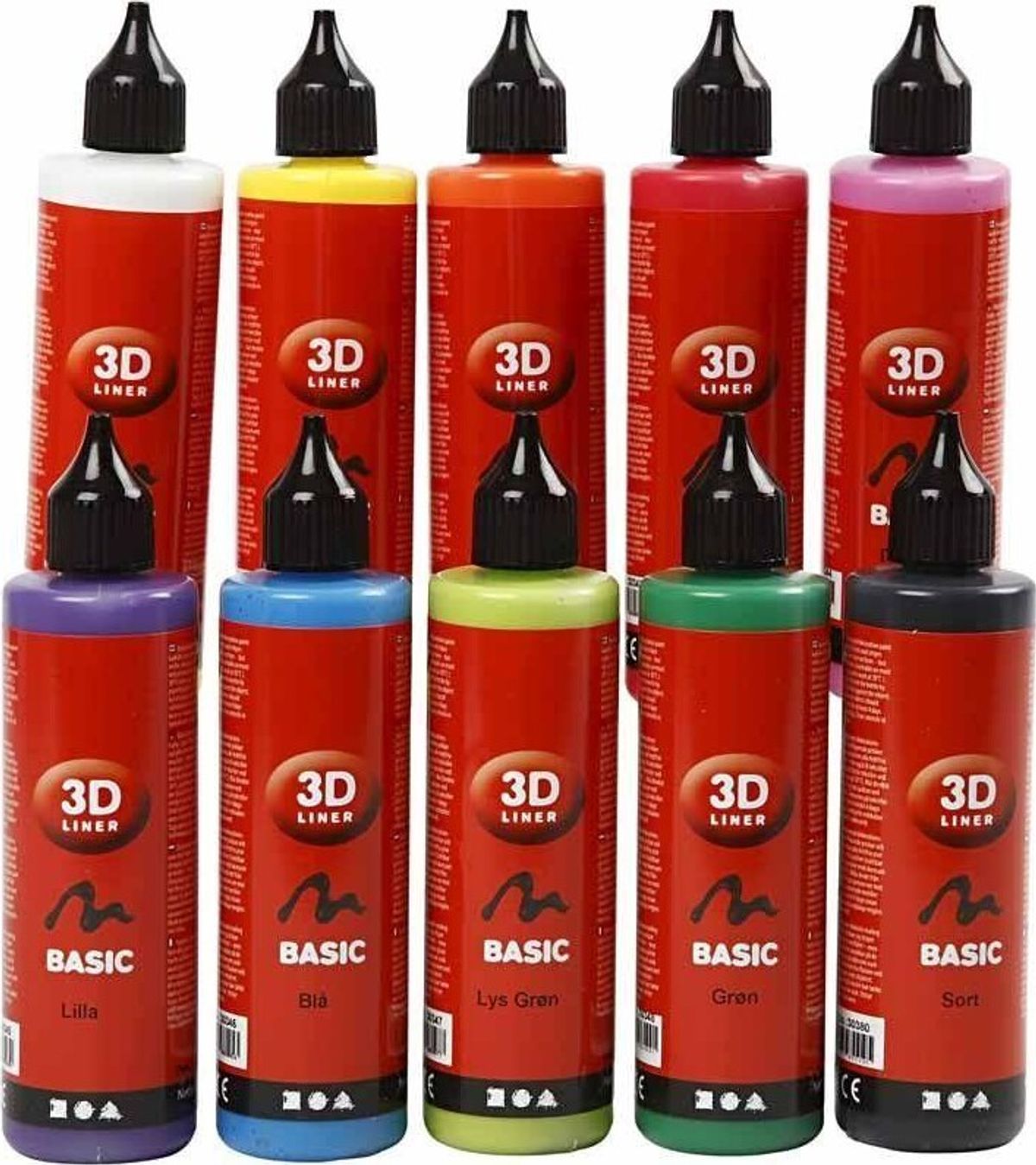 3d Liner - Tyktflydende Maling - Basic - 10x100ml