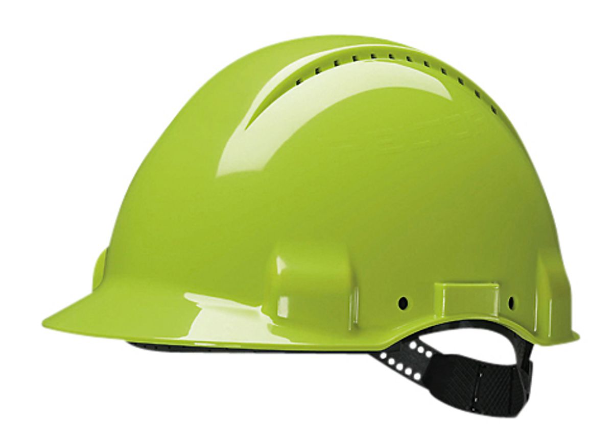 3M Sikkerhedshjelm G3000 Uvicator. Med ventilationshuller. Hi-viz Gul. EN 397