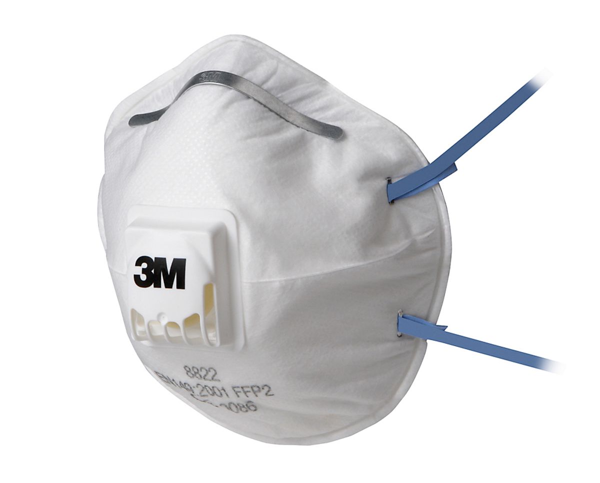 3M sikkerhedsmaske 8822 FFP2 med ventil - pakke a 10 stk