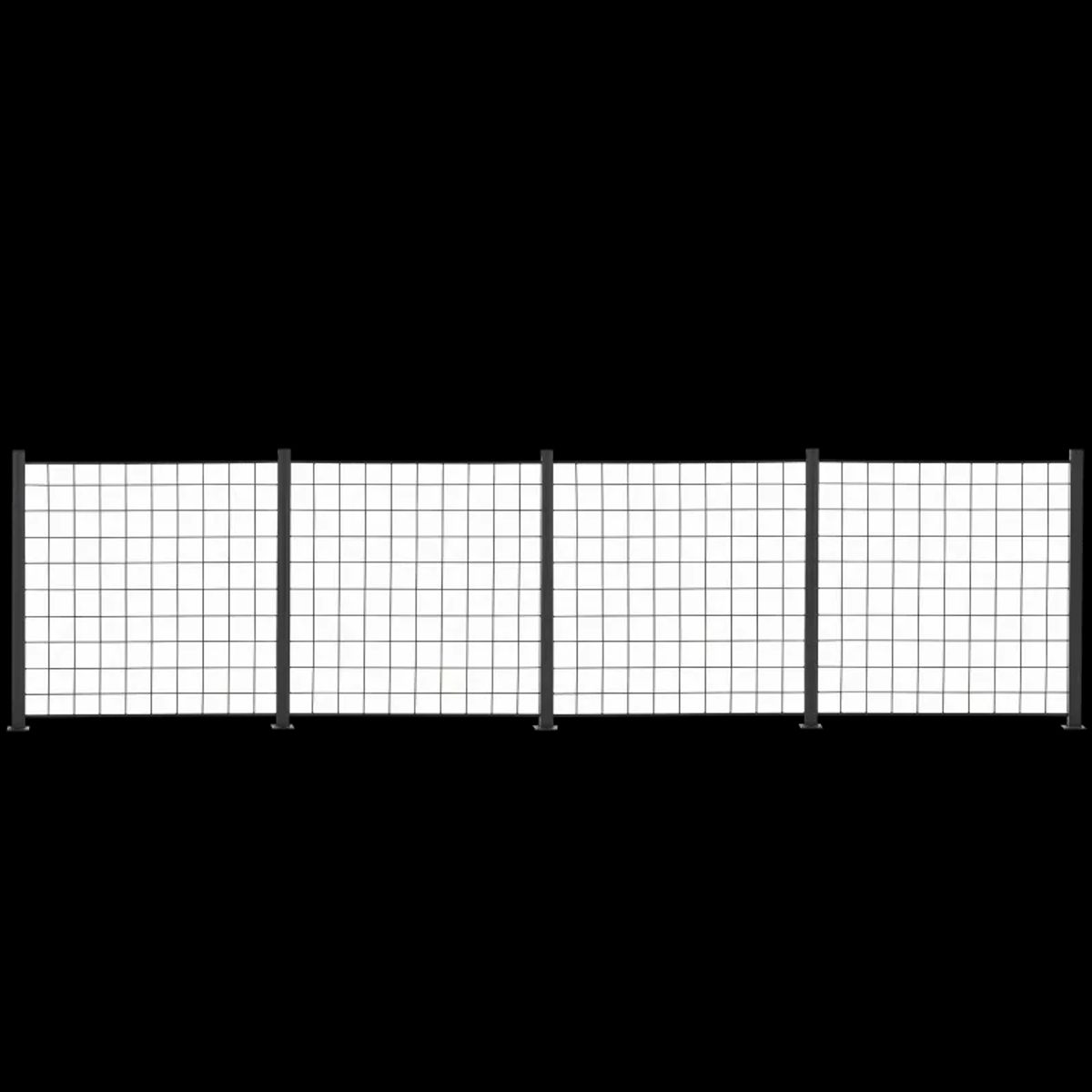 4 fag espalie sort 100x100 cm inkl. 5 alu stolper 108 cm - 116-093