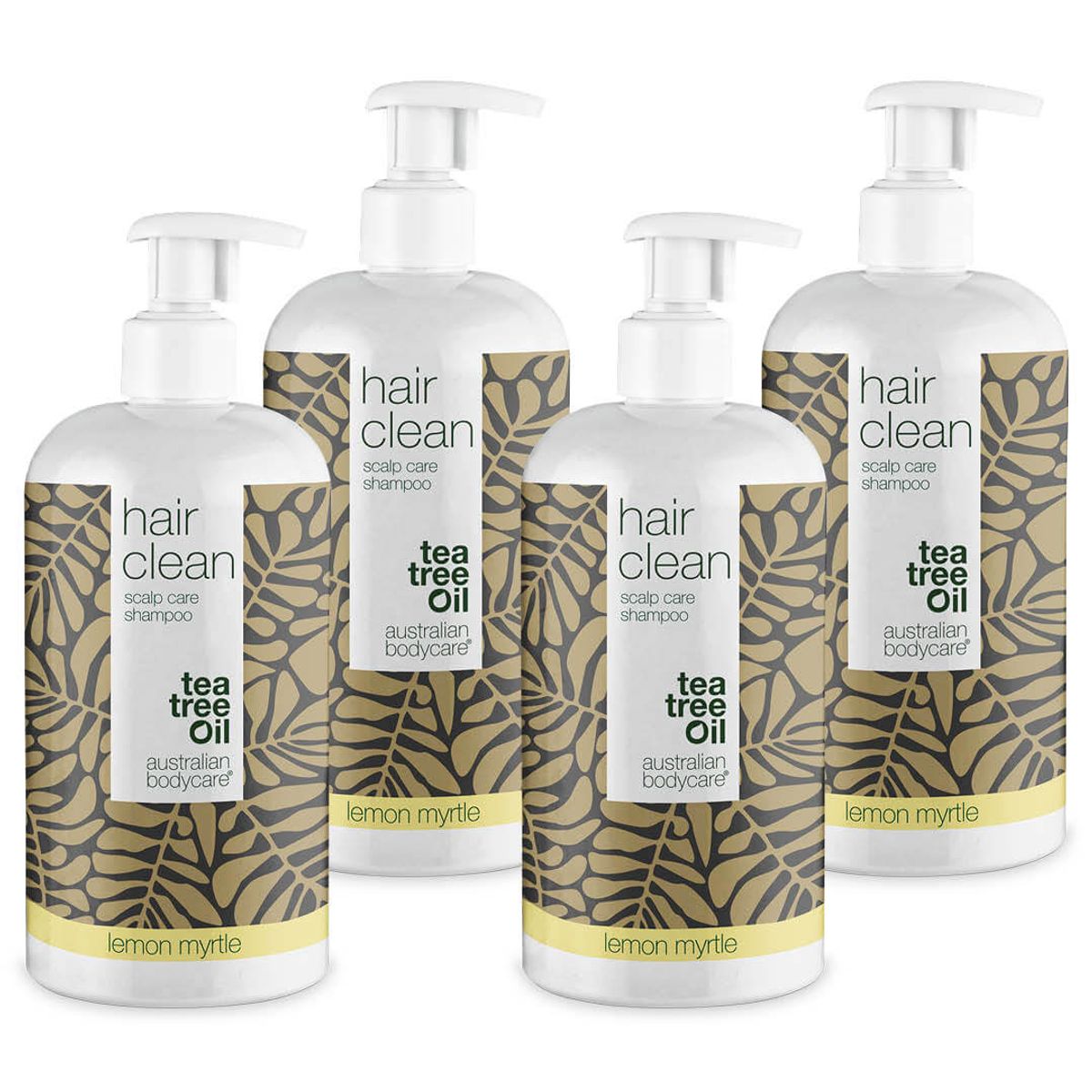 4 for 3 Tea Tree shampoo 500 ml Lemon Myrtle - pakketilbud â Pakketilbud med 4 shampoos (500 ml): Tea Tree Oil og Lemon Myrtle