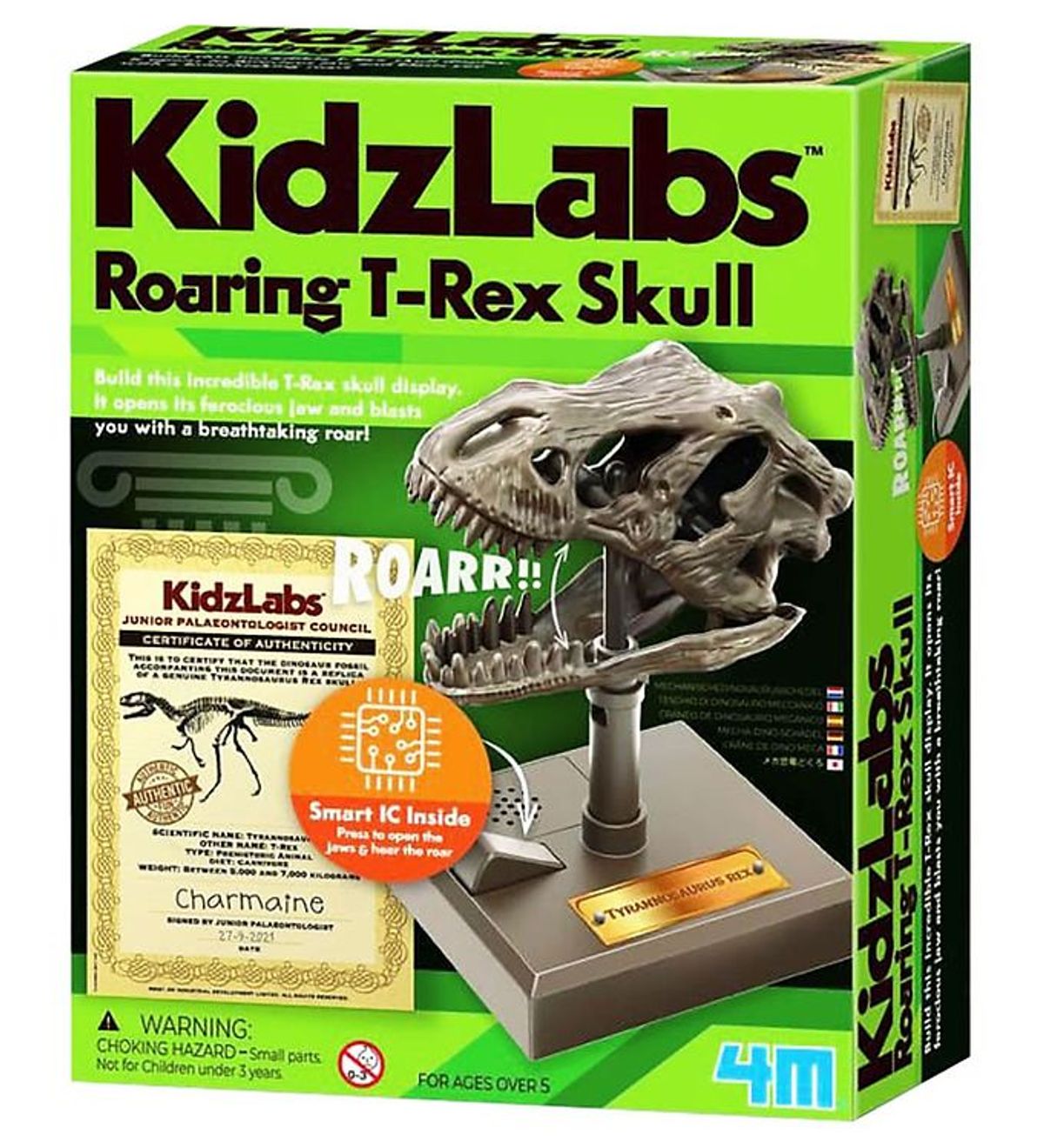 4M Kranium - KidzLabs - Brølende T-Rex Kranium