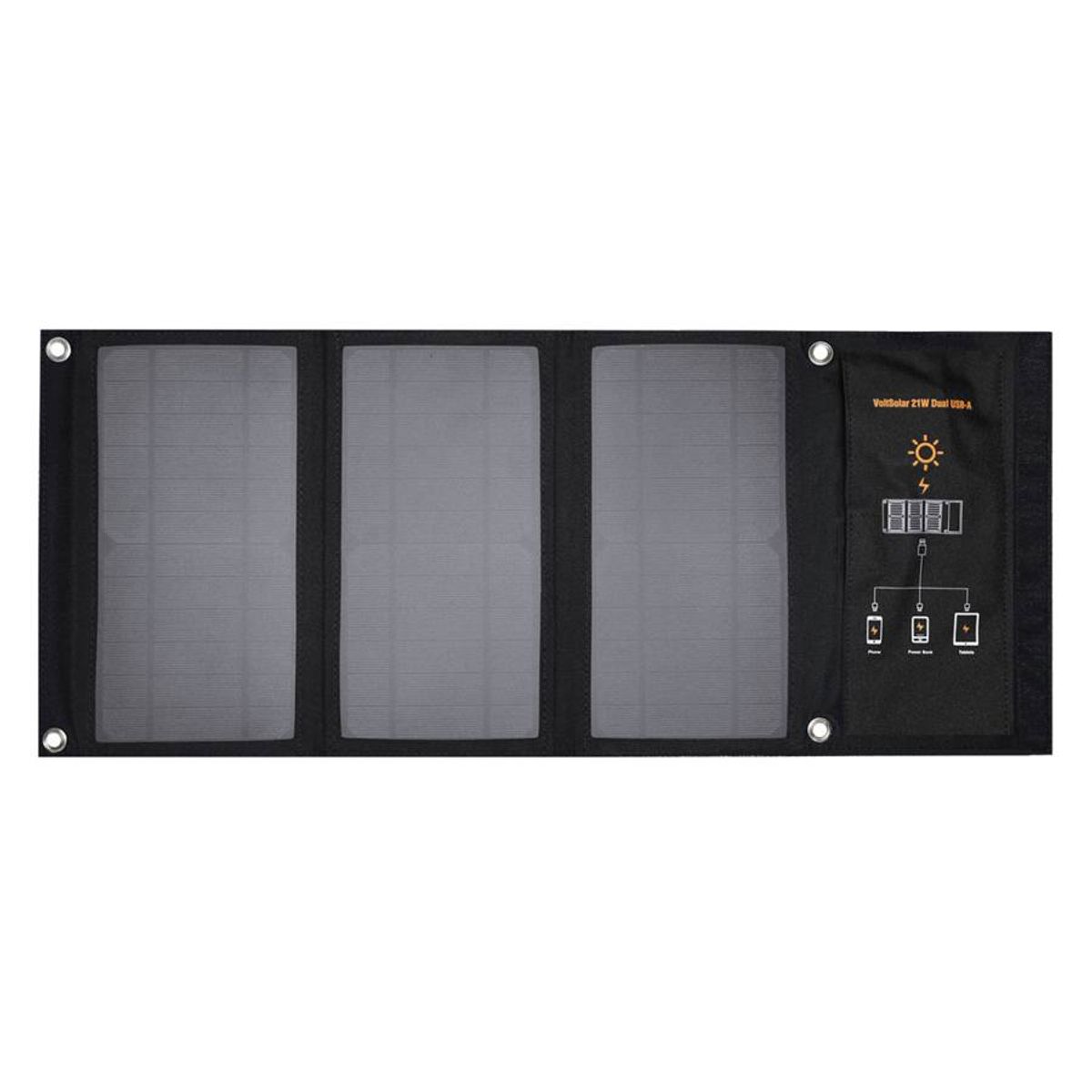 4smarts VoltSolar 21W 2x USB-A Solcellepanel, Sort