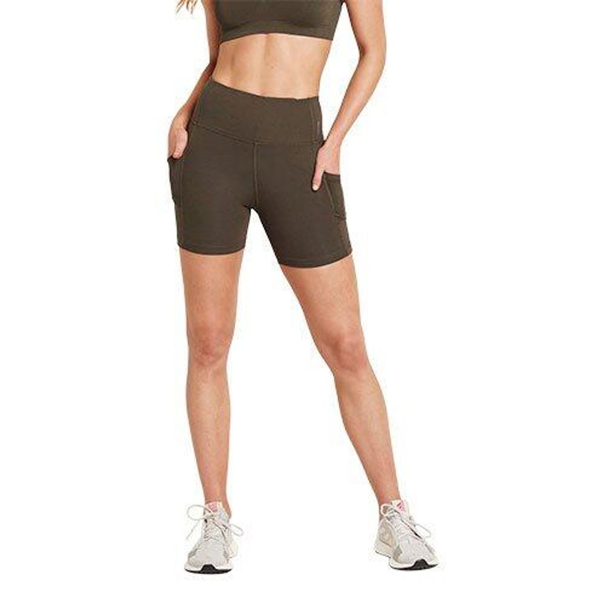 5" High-Waist Shorts Dark Olive str. XS Motivate - 1 stk