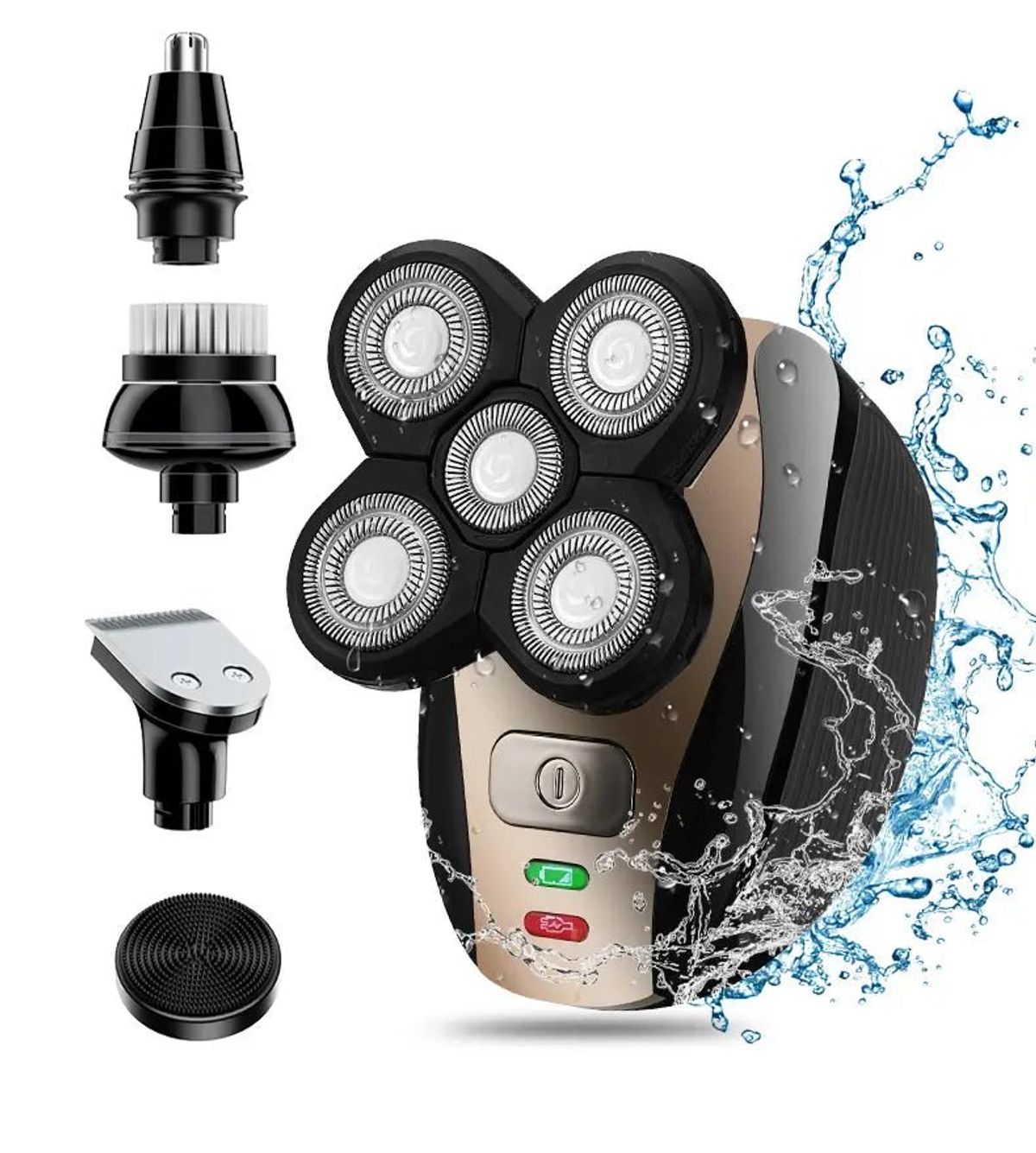 5 i 1 Shaver, skullshaver/Næse/øre trimmer/ Ansigtsrenser/Ansigtsmassage/ trimmer - iHero