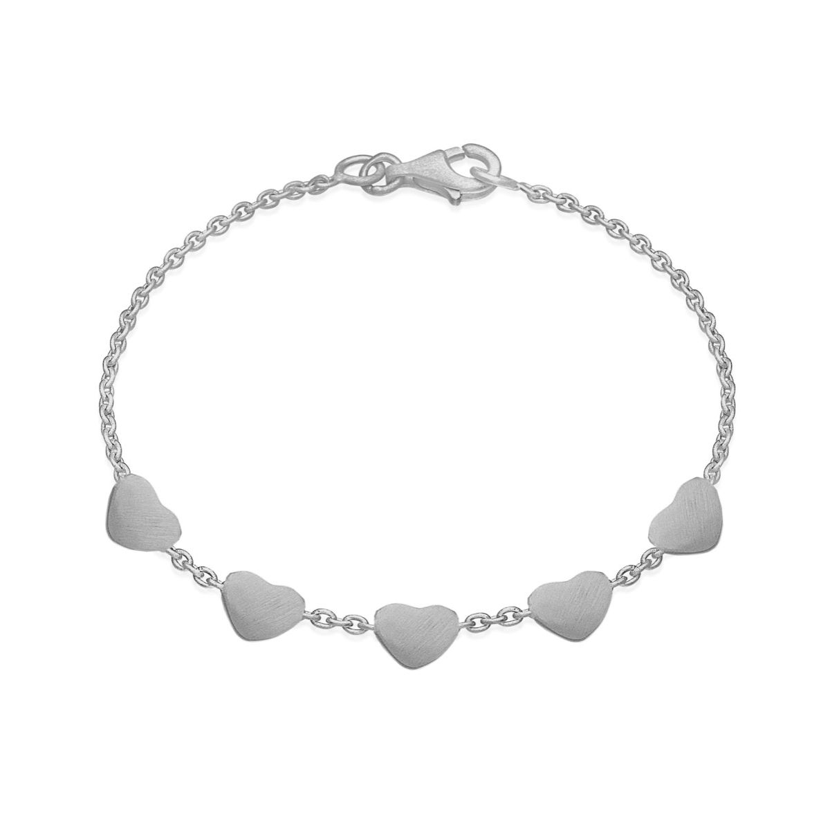 5 Love Heart Sterling Sølv Armbånd fra Frk Lisberg