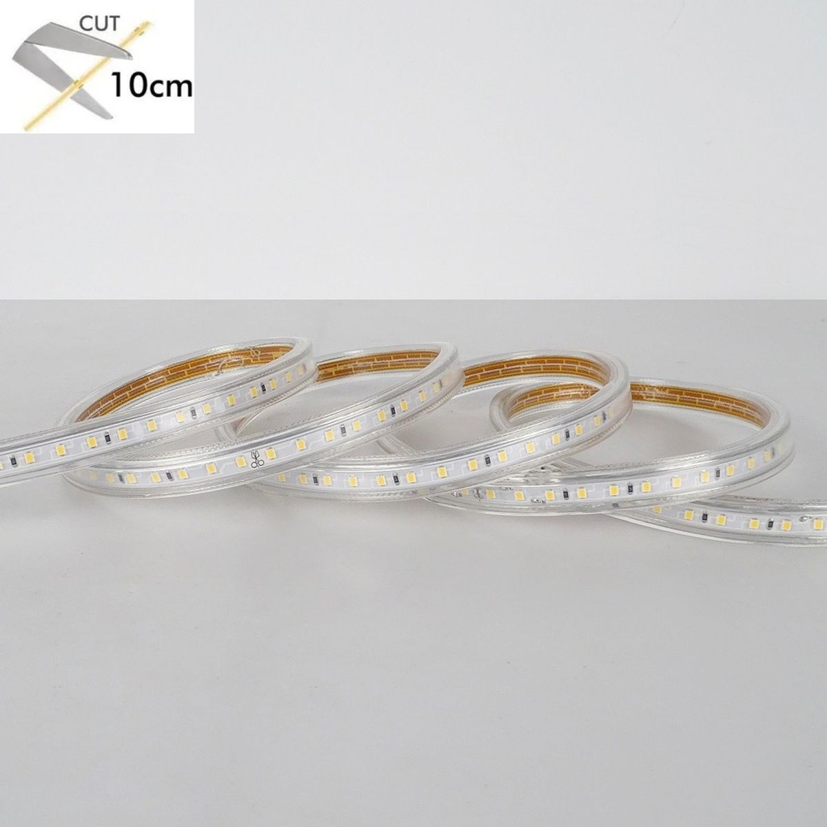 5 m. CUT10 LED Strip Til 230V i 3000K, 10W/m, Dim, IP67