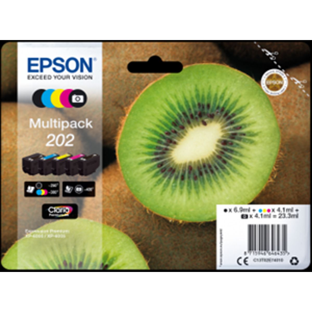 5-Pak B/PB/C/M/Y patroner - Epson 202 - 1x6,9+4x4,1 ml