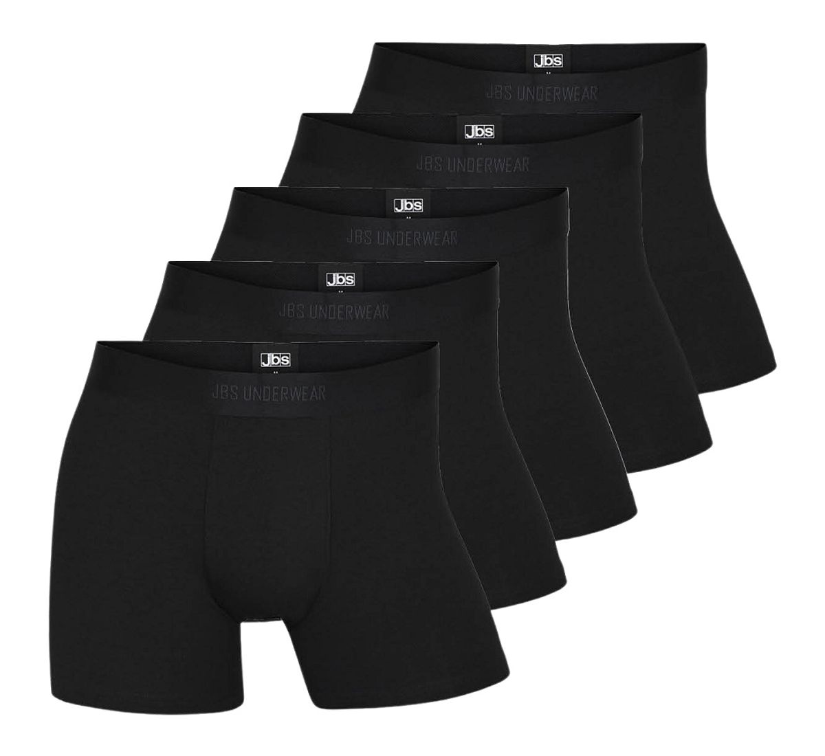 5-pak JBS bambus boxershorts i gaveæske, sort, str. 2XL