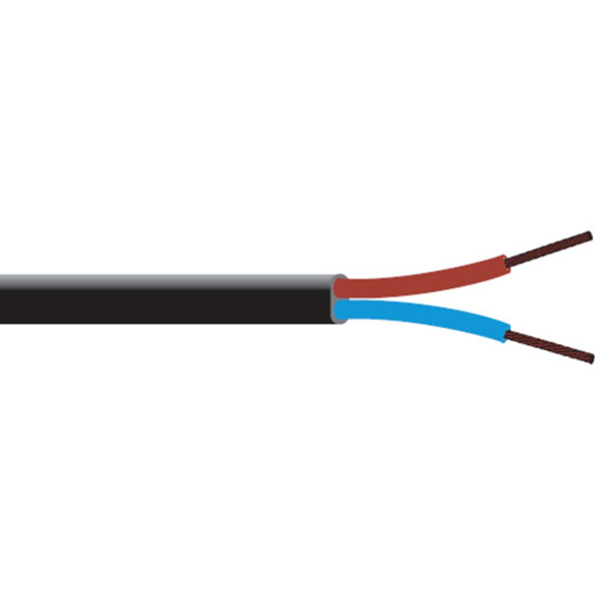 50 meter Ledning PKAFAU 2x1,5 sort R50