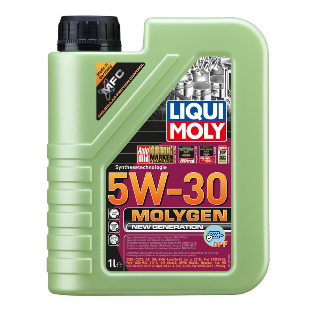 5W30 Molygen New generation DPF motorolie fra Liqui Moly, i 1l dunk