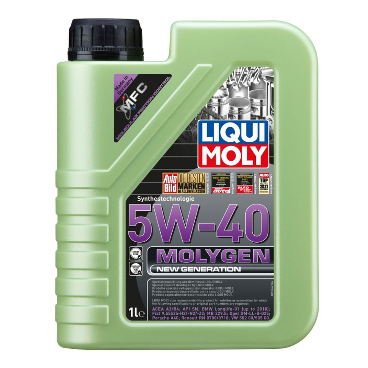 5W40 Molygen New generation motorolie fra Liqui Moly, i 1l dunk