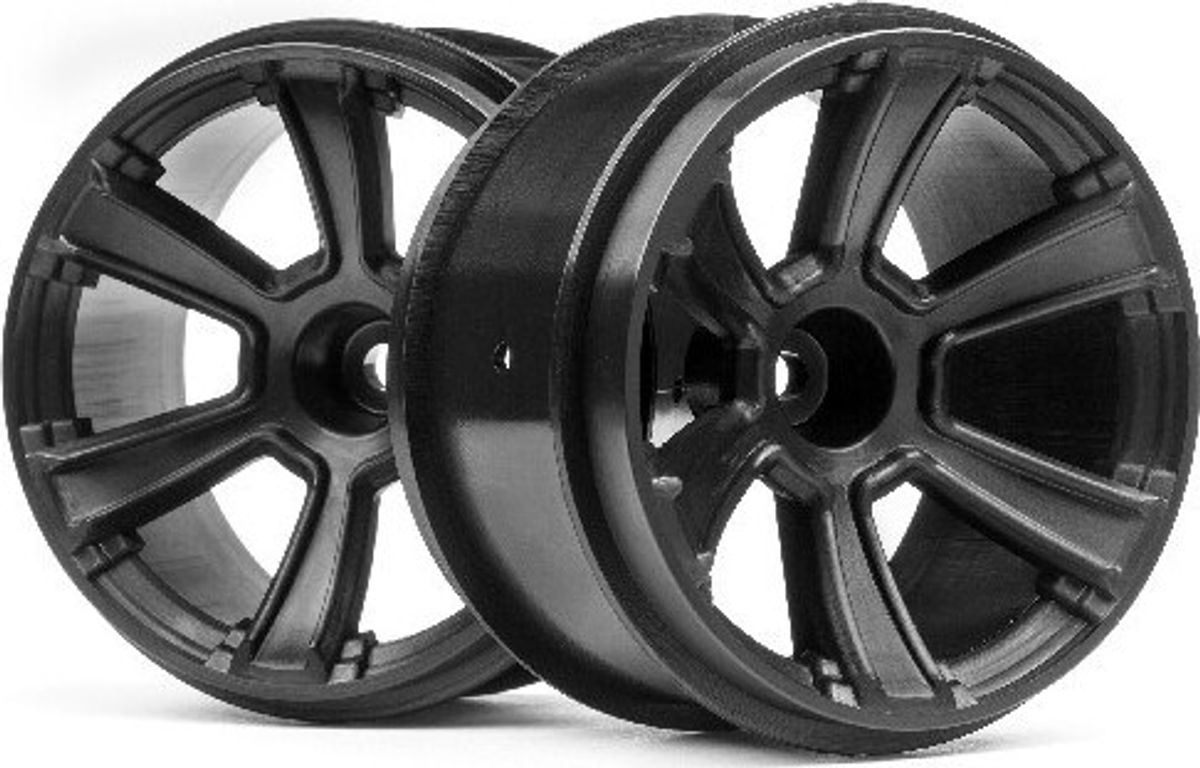 6-shot Mt Wheel (black/2pcs) - Hp115327 - Hpi Racing