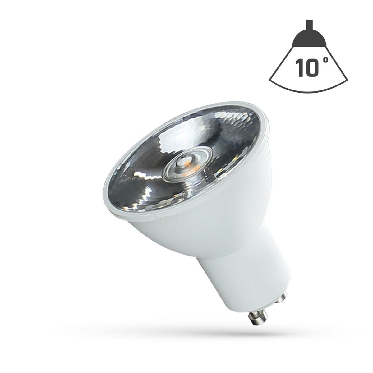 6W LED spot, 10 ° - Ekstra fokuseret, 230V, GU10 - Dæmpbar : Ikke dæmpbar, Kulør : Kold