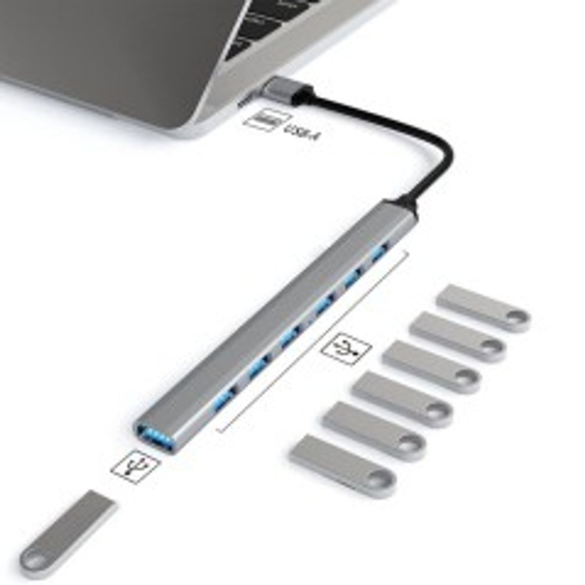 7-in-1 USB 3.0 Docking Station til bærbare computere – Multifunktionel hub med USB-porte