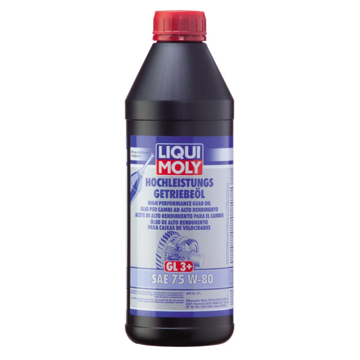 75W80 High Performance Gearolie (GL3+) i 1 liters flaske, fra Liqui Moly