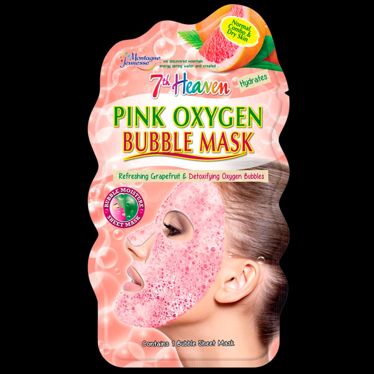 7th Heaven Pink Oxygen Bubble Sheet Mask (1 stk)