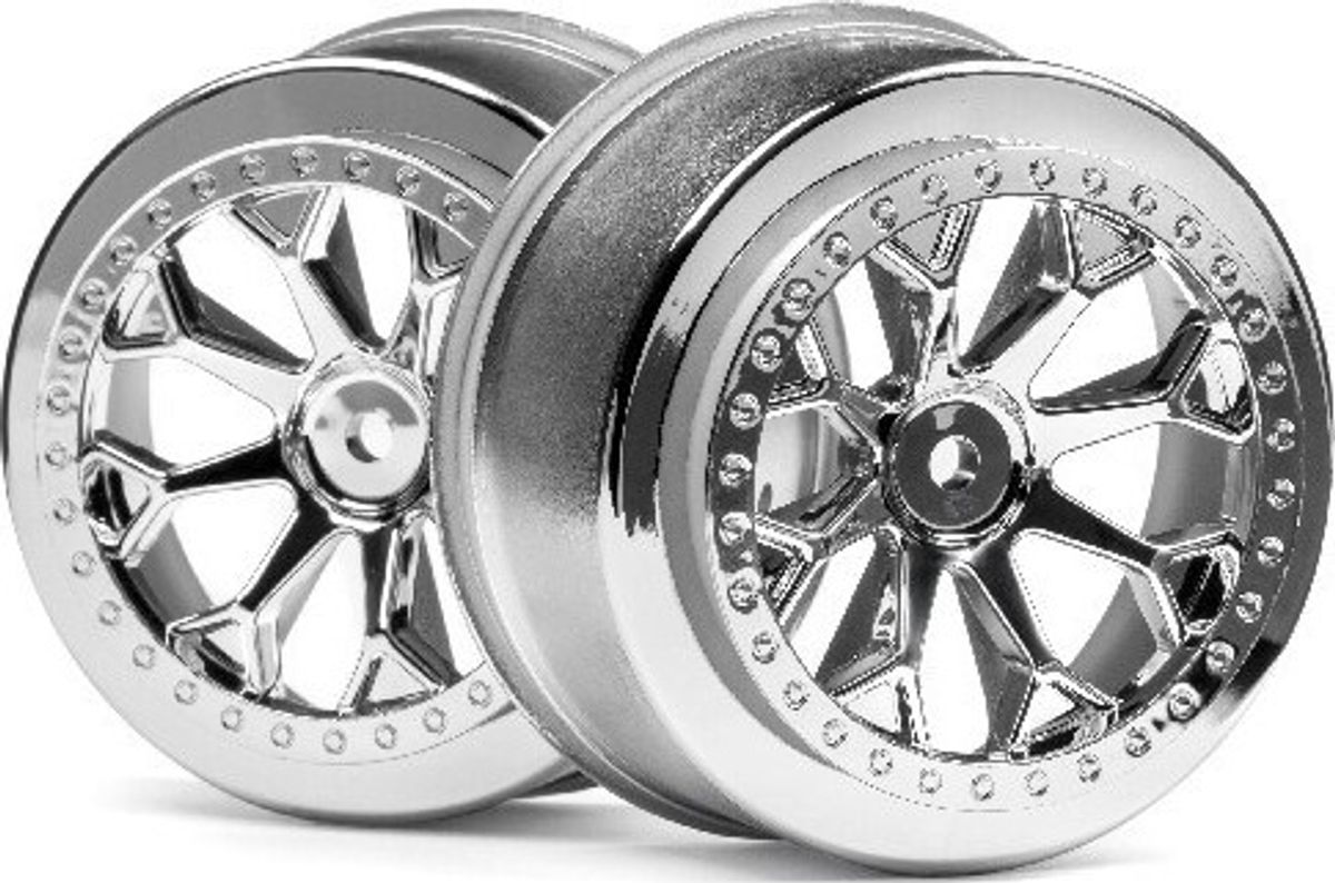 8-shot Sc Wheel (chrome/2pcs) - Hp116739 - Hpi Racing