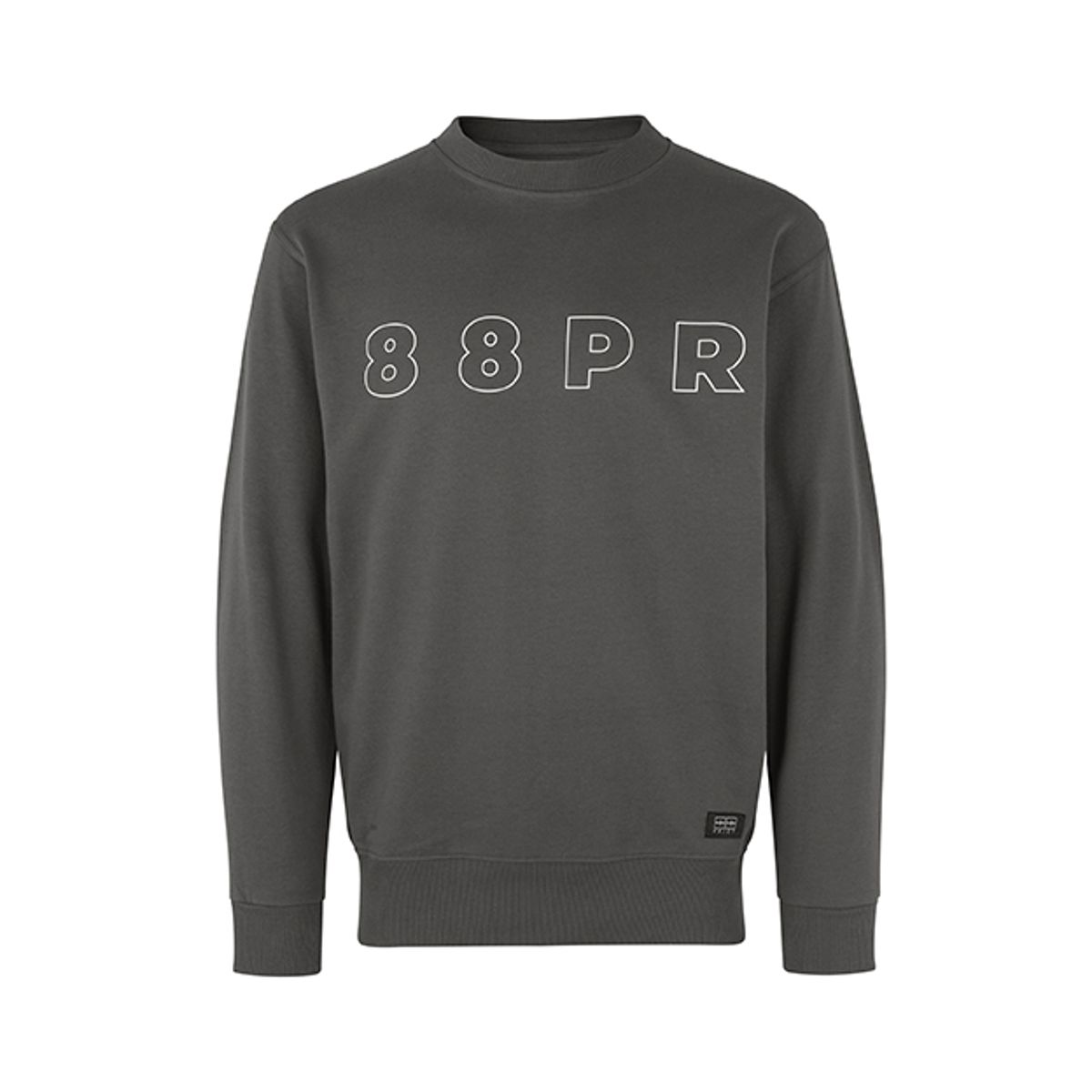 88 COLLECTION Crewneck, Outline Logo - Steel Grey