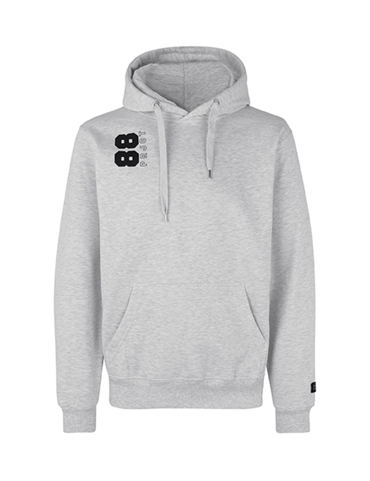 88 COLLECTION Hoodie, Bold Logo Ash Grey