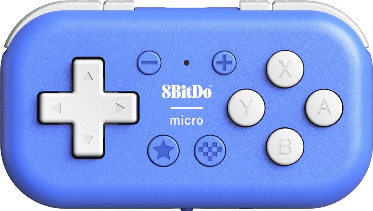 8bitdo - Micro - Bluetooth Controller Til Android Pc Macos - Blå