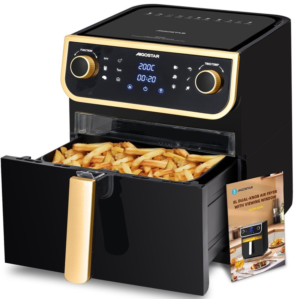 8L Air Fryer AF6000 - LED-Display og vindue til maden