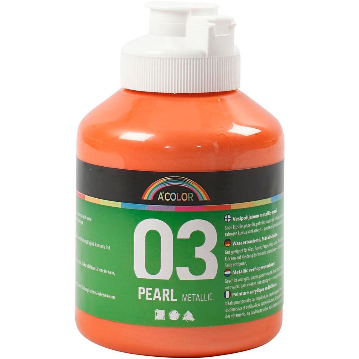 A-Color akrylmaling, orange, 03 - metallic 500 ml