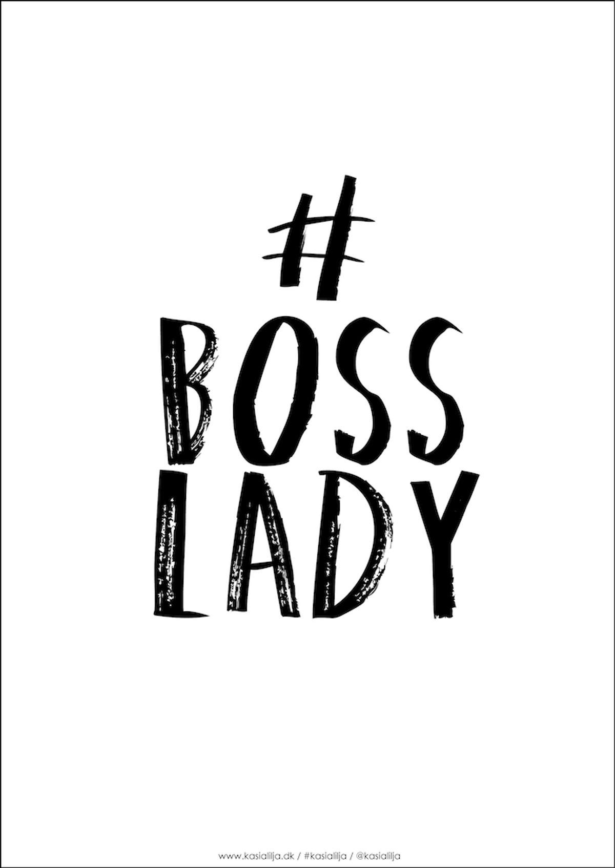 A4 Plakat - BOSS LADY (Sort)