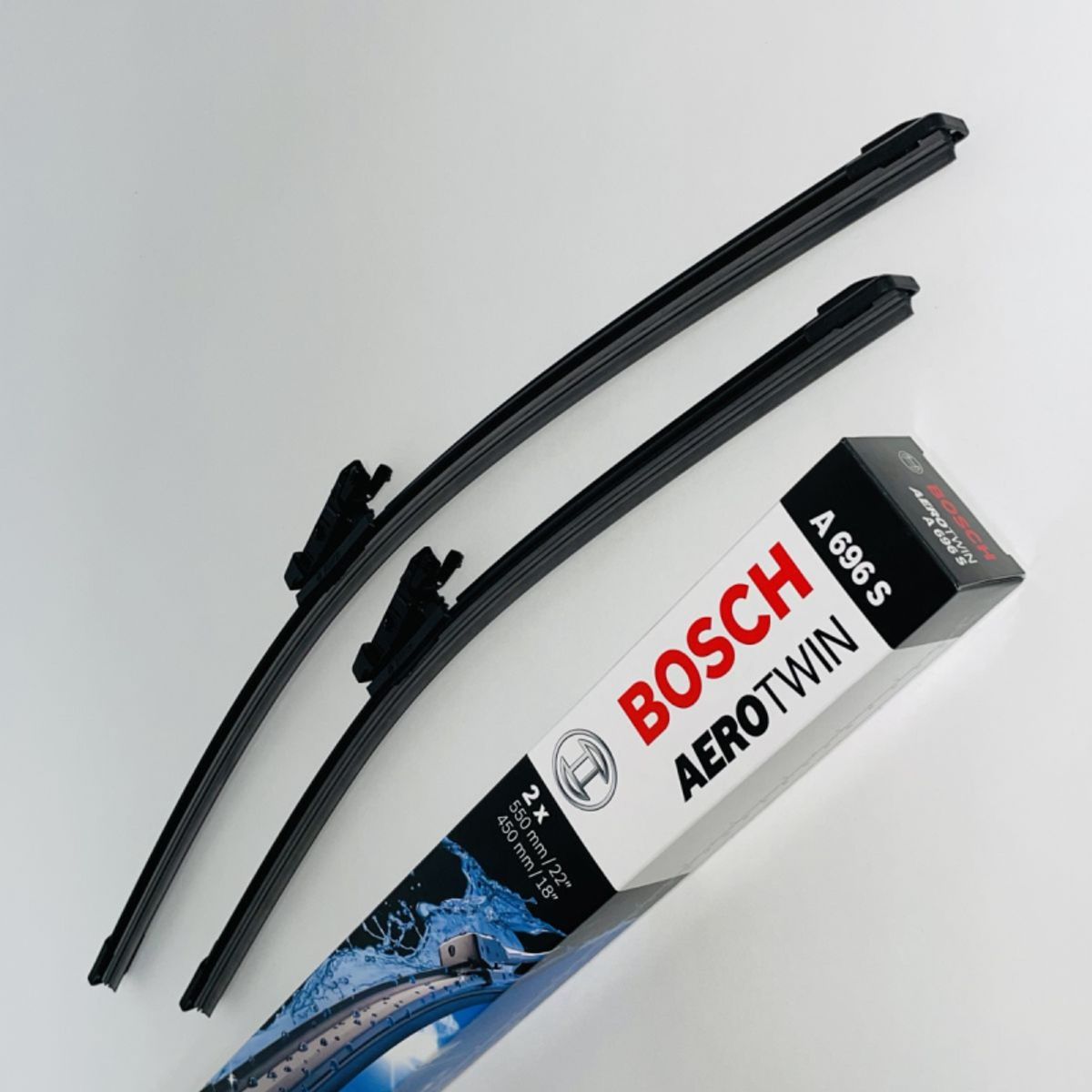 A696S Bosch AeroTwin Vinduesvisker / Viskerblade sæt på 55+45cm passer til BMW Serie 1 & 2 (F20+F21+F22)