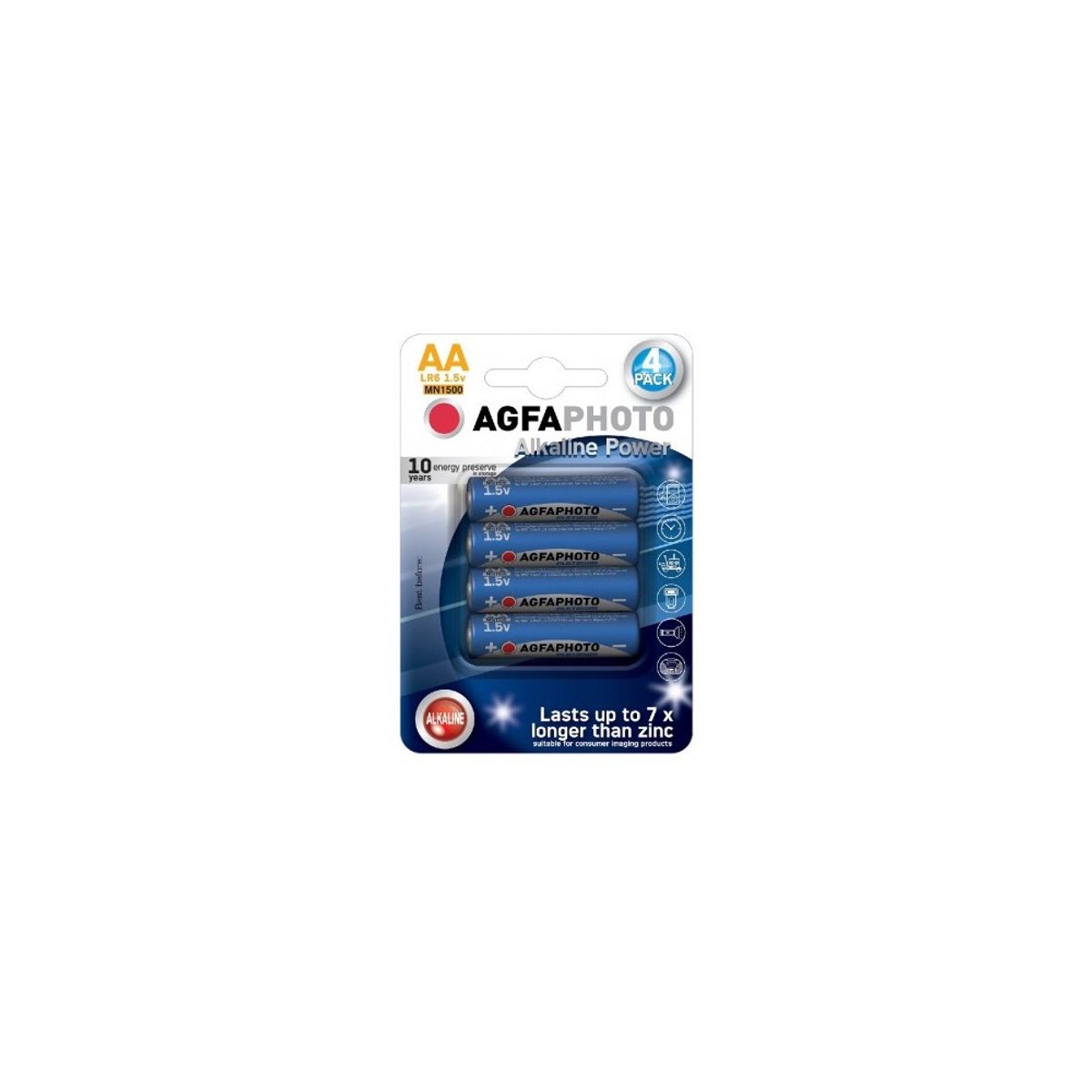 AA 4-pak AgfaPhoto batteri - Alkaline, 1,5V