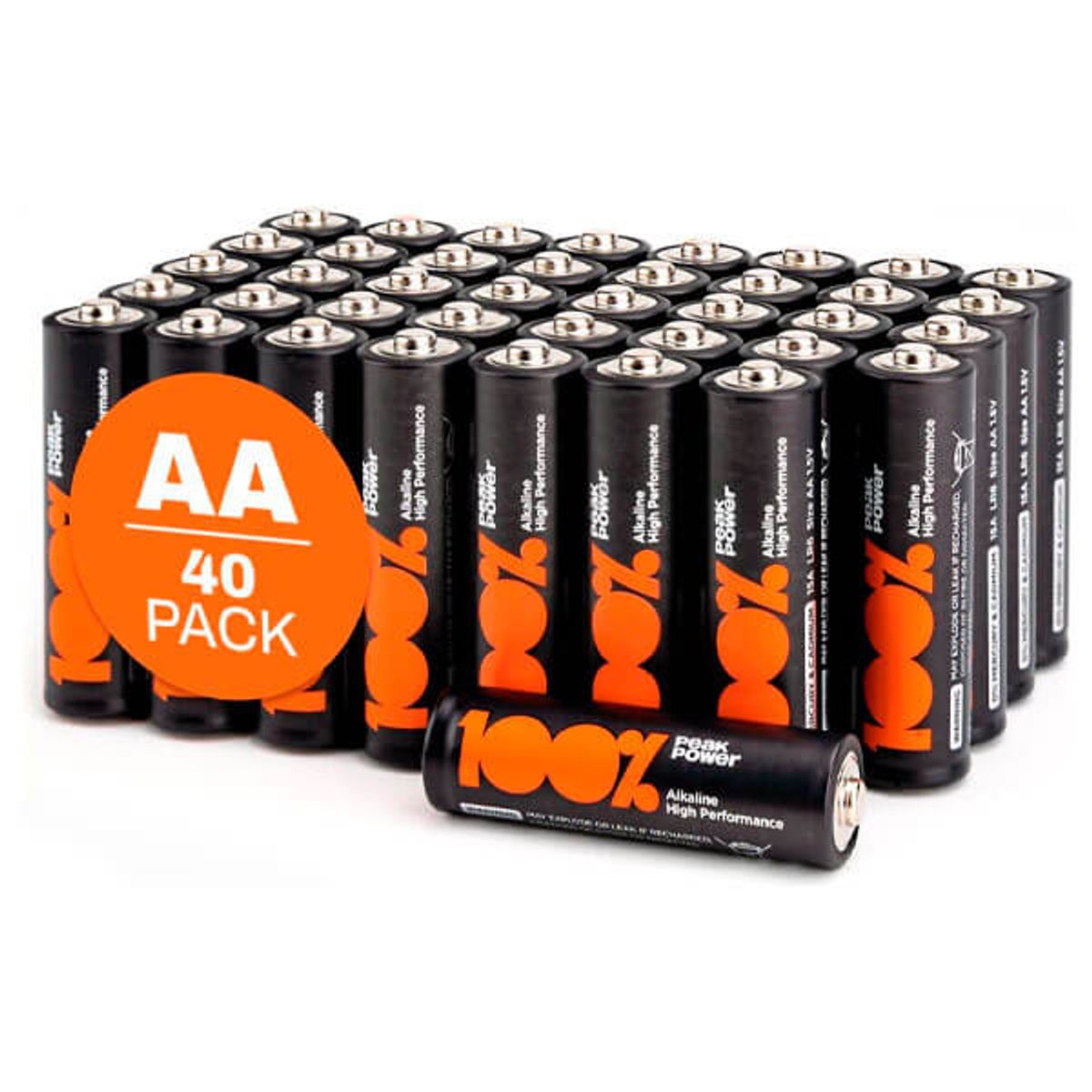 AA batterier 40 stk / Peak Power / billige batterier