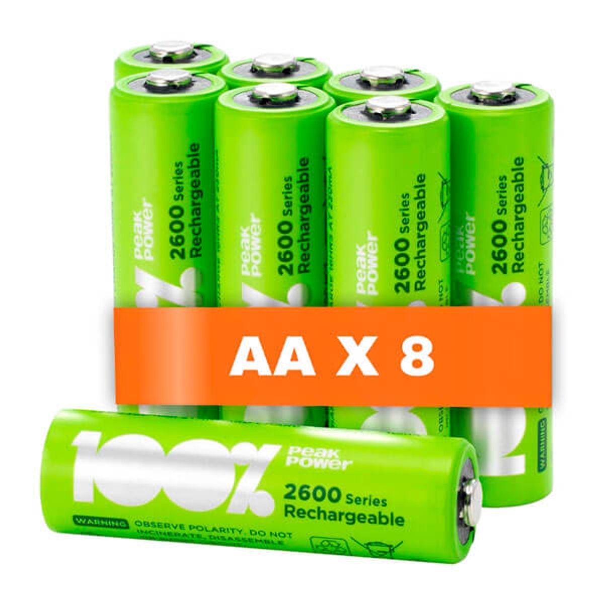 AA genopladelige batterier / 8 stk / 2300mAh