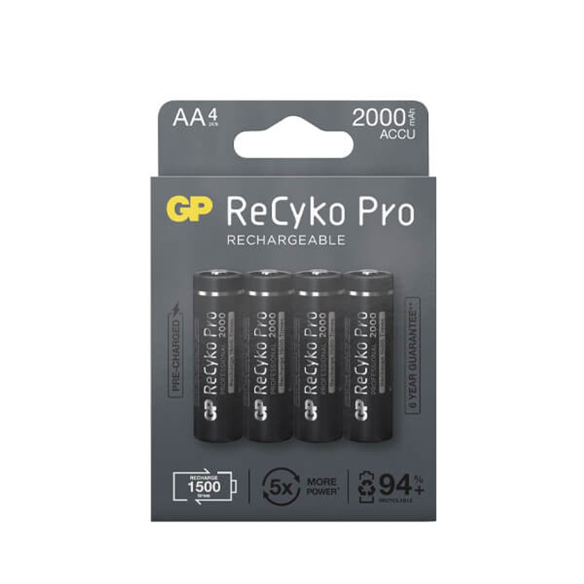 AA genopladelige batterier | GP Recyko Pro | 2000mAh