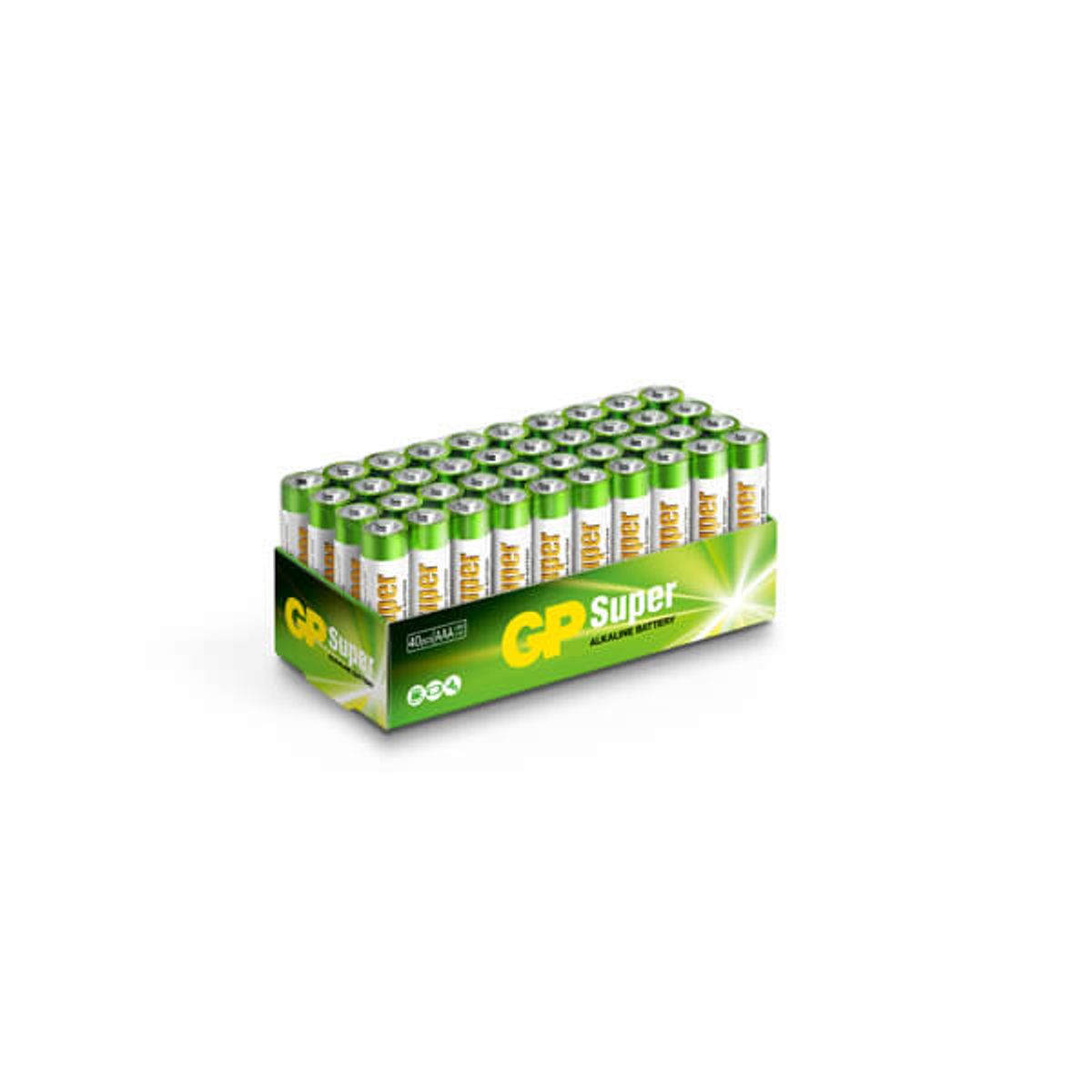 AAA batterier / 40 stk GP Super Alkaline / Bedste batterier