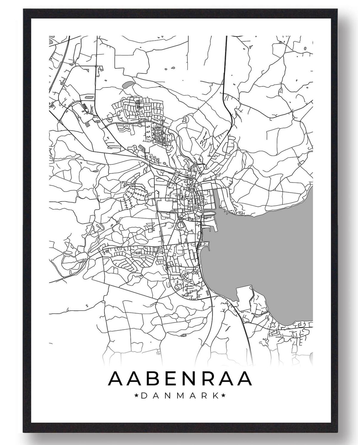 Aabenraa by plakat - hvid (Størrelse: L - 50x70cm (B2))