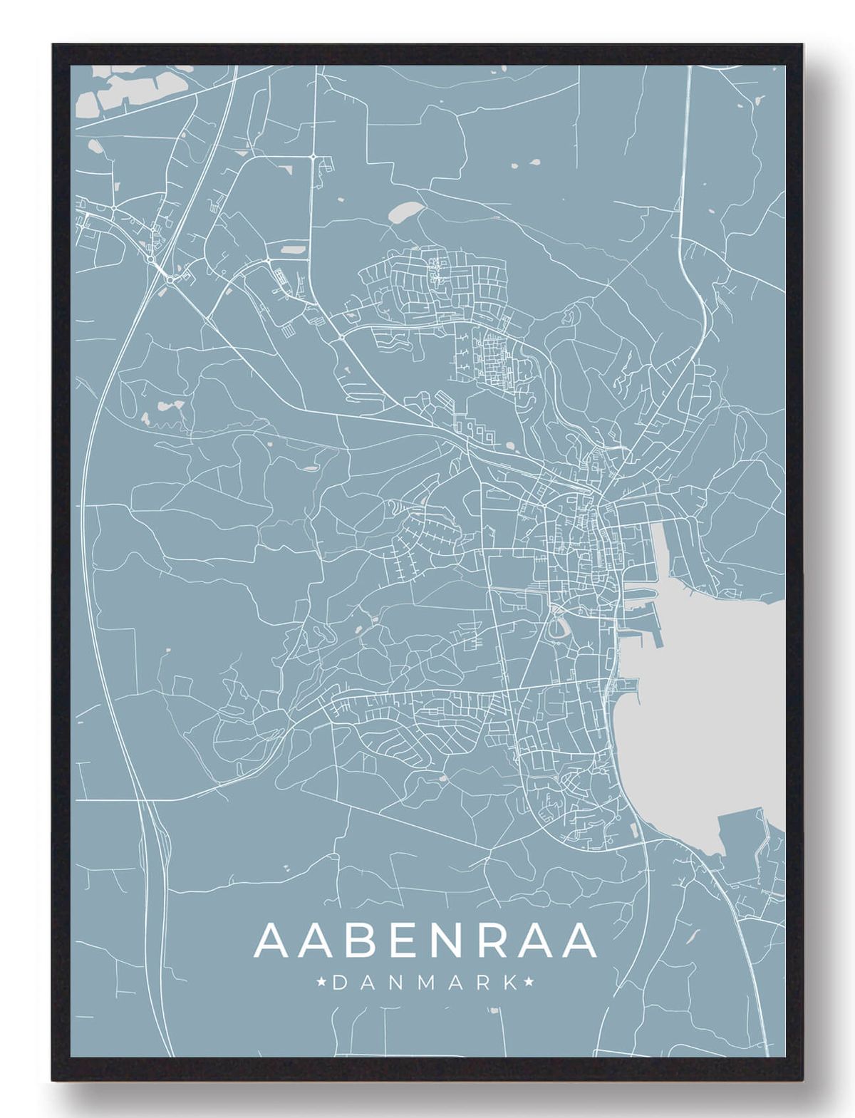 Aabenraa plakat - lyseblå (Størrelse: L - 50x70cm (B2))