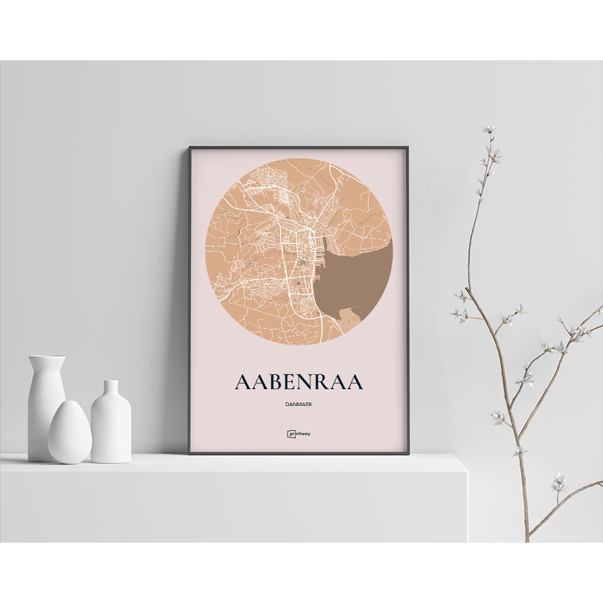 Aabenraa Plakaten Rundt kort Guld 42×60 cm (A2)