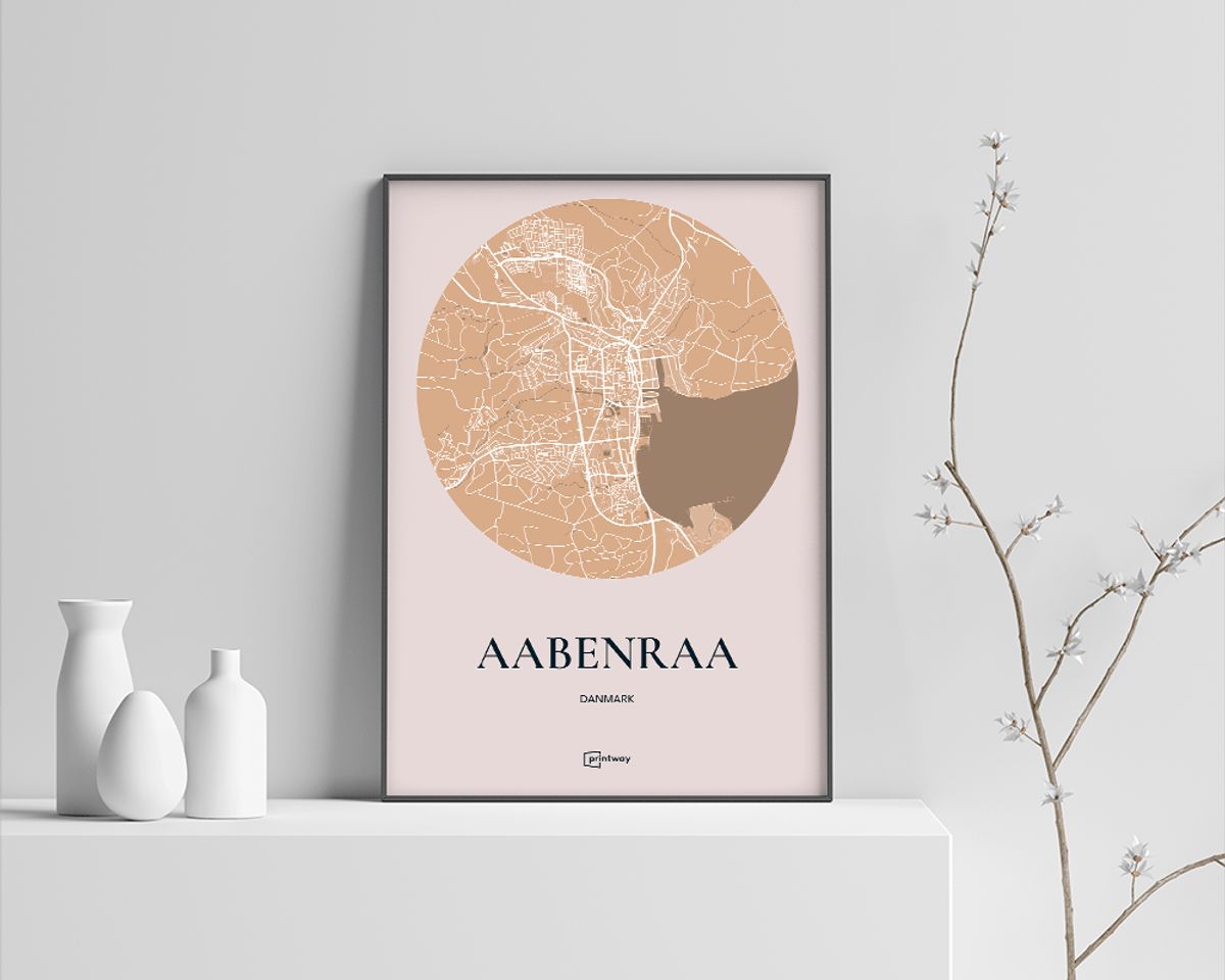 Aabenraa Plakaten Rundt kort Guld 70×100 cm (B1)